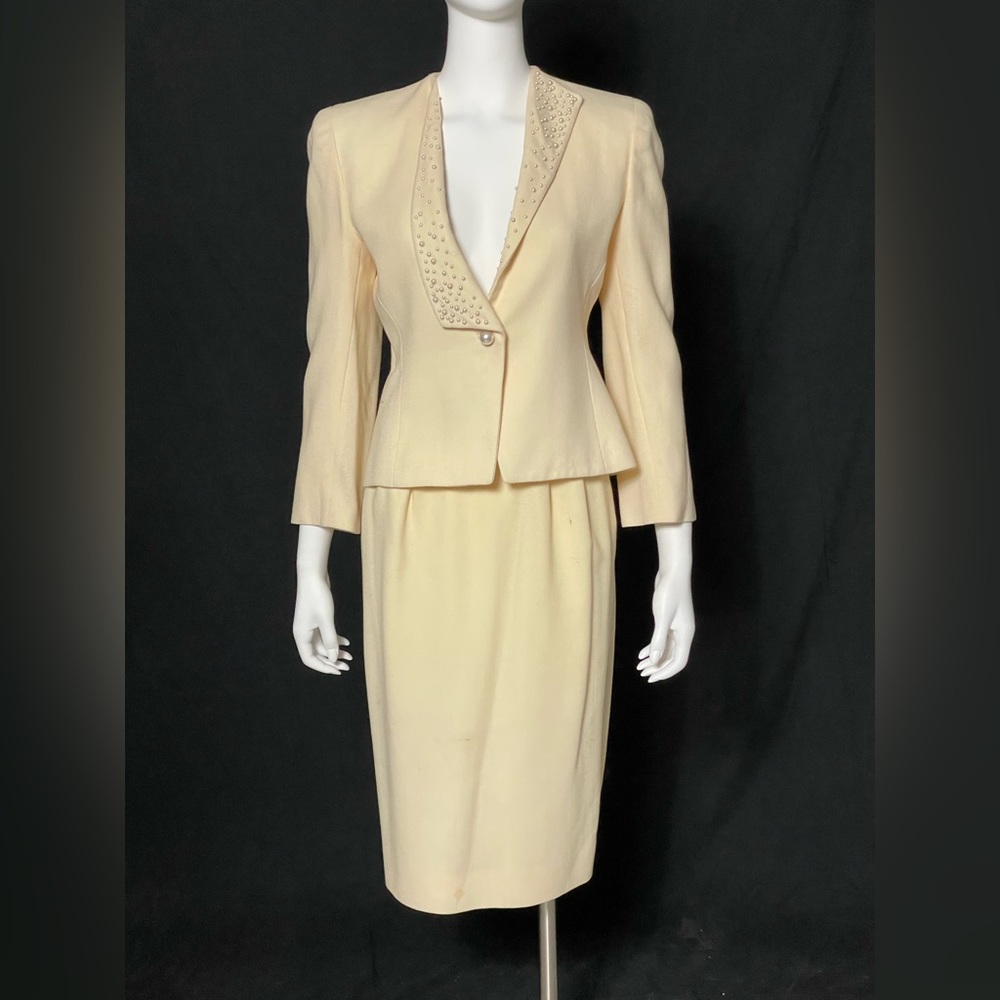 Vintage 2-piece pearl embellished Art Deco suit